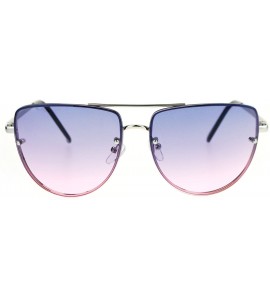 Cat Eye Womens Rimless Cat Eye Luxury Retro Vintage Fashion Sunglasses - Silver Purple Pink - C417WWT7XSN $22.93