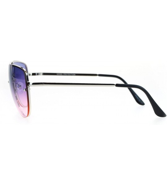 Cat Eye Womens Rimless Cat Eye Luxury Retro Vintage Fashion Sunglasses - Silver Purple Pink - C417WWT7XSN $22.93