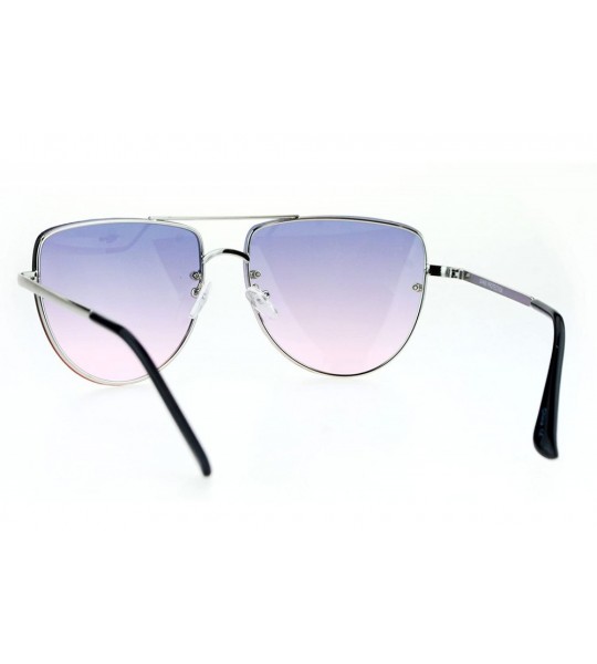 Cat Eye Womens Rimless Cat Eye Luxury Retro Vintage Fashion Sunglasses - Silver Purple Pink - C417WWT7XSN $22.93