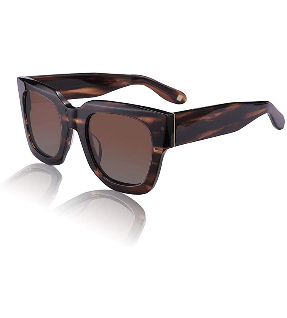Square Oversized Sunglasses for Women Men- Square Vintage Acetate Polarized Shades Thick Large Frame - CH1966S7996 $50.11
