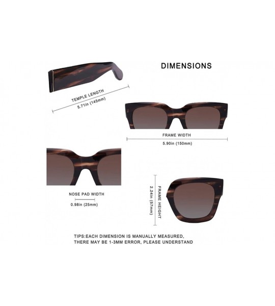 Square Oversized Sunglasses for Women Men- Square Vintage Acetate Polarized Shades Thick Large Frame - CH1966S7996 $50.11