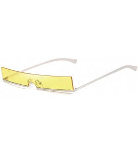 Oversized Fashion oversized square sunglasses Unique - Silver-yellow - C218Y9I6KCA $17.66