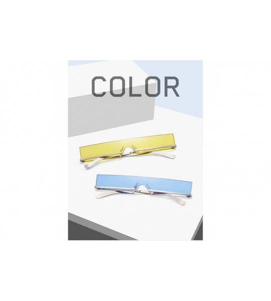 Oversized Fashion oversized square sunglasses Unique - Silver-yellow - C218Y9I6KCA $17.66