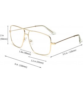 Aviator Classic Glasses Clear Lens Non Prescription Metal Frame Eyewear Men Women - Gold Frames+clear Lenses - CR18I0SXZYK $2...