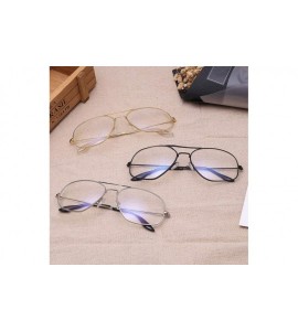 Aviator Classic Glasses Clear Lens Non Prescription Metal Frame Eyewear Men Women - Gold Frames+clear Lenses - CR18I0SXZYK $2...