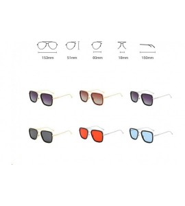 Square Classic Tony Stark Sunglasses Vintage Aviator Square for Men Women Costume Props Designer - CU192CU5RSS $19.35