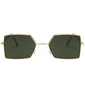 Rectangular Unisex Sunglasses Fashion Gold Red Drive Holiday Rectangle Non-Polarized UV400 - Gold Green - CD18RLDSYN2 $17.56