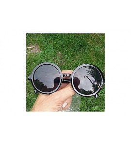 Round Vintage Small Round Sunglasses Women Men Classic Retro Coating Sun Glasses Driving Eyewear Black Red - Green - CG1984XA...