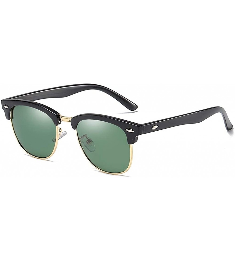 Oval Sunglasses Polarized Antiglare Anti ultraviolet Travelling - Blackish Green - CB18WMOUGED $42.08