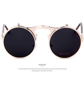 Aviator VINTAGE STEAMPUNK Sunglasses Round Designer Steam Punk C01 Rose Gold - C02 Silver - C218XE0AN9K $20.73