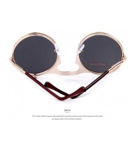 Aviator VINTAGE STEAMPUNK Sunglasses Round Designer Steam Punk C01 Rose Gold - C02 Silver - C218XE0AN9K $20.73