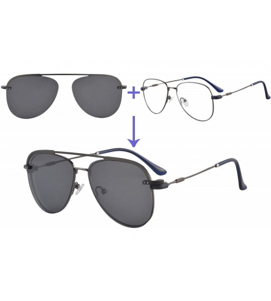 Aviator Sunglasses Customized Progressive Glasses MATDC3039 - Gun Frame - CS18TR7QD5L $62.37