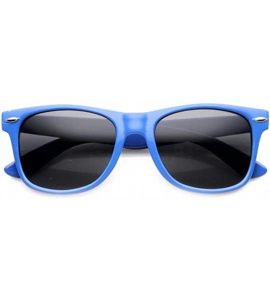 Wayfarer Classic Eyewear 80's Retro Large Horn Rimmed Style Sunglasses (Blue) - C711X7EVUD9 $22.26