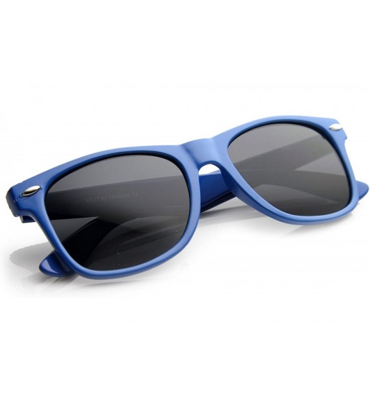 Wayfarer Classic Eyewear 80's Retro Large Horn Rimmed Style Sunglasses (Blue) - C711X7EVUD9 $22.26