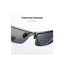 Sport Aluminum Magnesium Metal Glasses High Definition Polarizing Driver's Sunglasses for Outdoor Sports - Silver/Black - CU1...