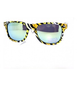 Wayfarer Zebra Leopard Print Sunglasses Classic Square Color Mirror Lens - Yellow - CW11VB6D907 $18.12