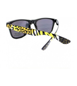 Wayfarer Zebra Leopard Print Sunglasses Classic Square Color Mirror Lens - Yellow - CW11VB6D907 $18.12