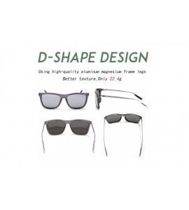 Wayfarer Rectangular Polarized Sunglasses AL-MG Temple Retro Driving Sun Glasses - Silver Lens/Trans Frame - C4185Q68A43 $24.05