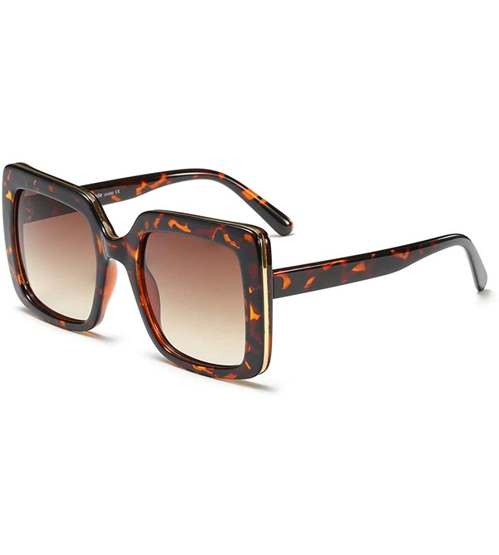 Square Hot Retro Women Sexy Leopard Frame Sunglasses 2019 New Fashion Square Glasses UV400 - Leopard - CU18MG4QUHR $23.80