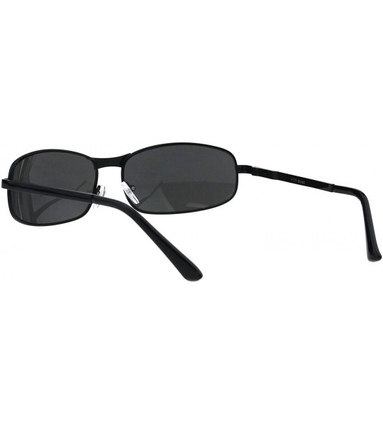 Oval Mens Fashion Sunglasses Oval Rectangular Metal Frame Spring Hinge - Black (Black) - C518OD49LTR $20.51