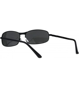 Oval Mens Fashion Sunglasses Oval Rectangular Metal Frame Spring Hinge - Black (Black) - C518OD49LTR $20.51