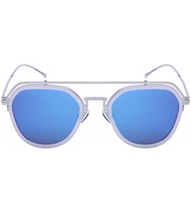 Aviator RX-Able Modern Aviator w/Color Mirrored Flat Lens 541072-O-FLREV - White+silver - CH12O3C2S9Z $18.75