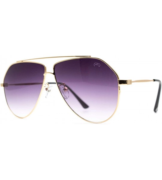 Aviator F065 Fashion Aviator - for Womens-Mens 100% UV PROTECTION - Gold-browndegrade - CZ192THOHNX $35.07