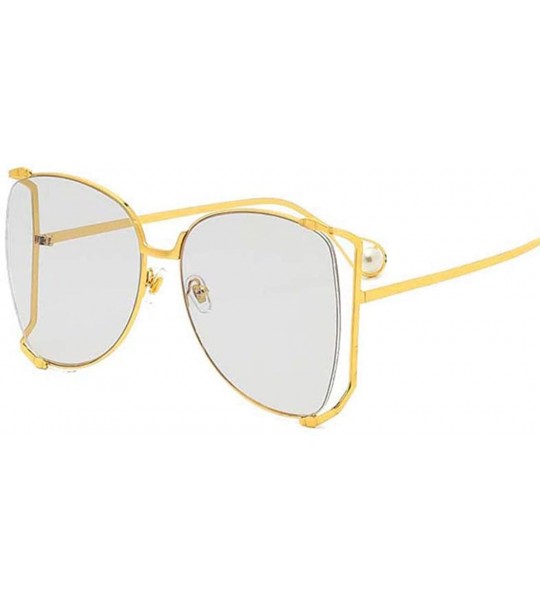 Cat Eye New ladies sunglasses - fashion metal frame pearl legs cat eyes UV protection sunglasses - D - C218SN679AD $70.73