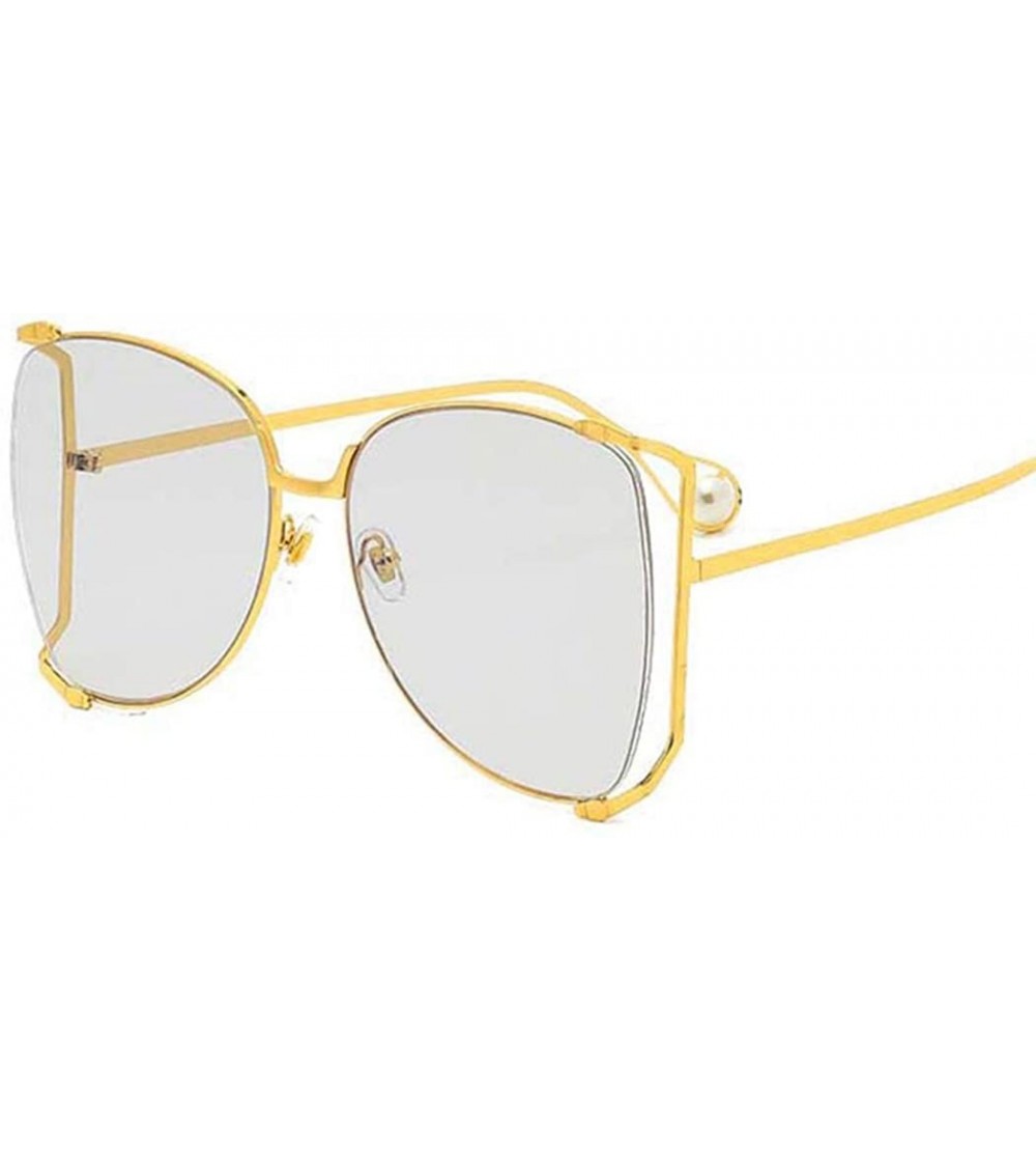 Cat Eye New ladies sunglasses - fashion metal frame pearl legs cat eyes UV protection sunglasses - D - C218SN679AD $70.73