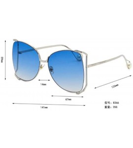 Cat Eye New ladies sunglasses - fashion metal frame pearl legs cat eyes UV protection sunglasses - D - C218SN679AD $70.73