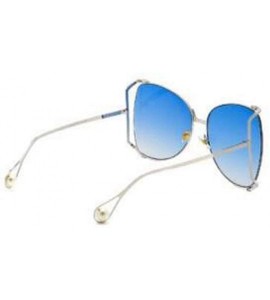 Cat Eye New ladies sunglasses - fashion metal frame pearl legs cat eyes UV protection sunglasses - D - C218SN679AD $70.73