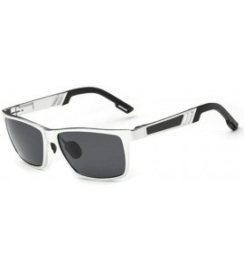 Aviator Aluminum Men's Polarized Mirror SunGlasses Male Driving Silver Whitemercury - Silver Blackgray - C918YZUTDMD $41.89