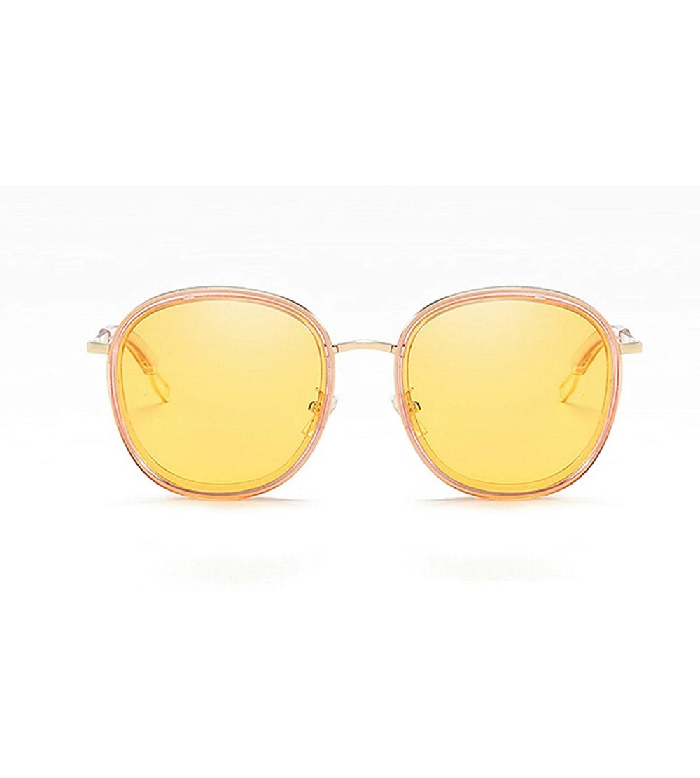 Semi-rimless Classic style Sunglasses for Men or Women plastic UV 400 Protection Sunglasses - Yellow - CI18SZUHATW $43.54