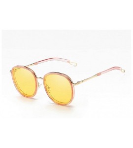 Semi-rimless Classic style Sunglasses for Men or Women plastic UV 400 Protection Sunglasses - Yellow - CI18SZUHATW $43.54