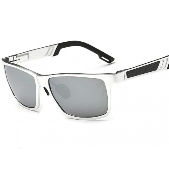 Aviator Aluminum Men's Polarized Mirror SunGlasses Male Driving Silver Whitemercury - Silver Blackgray - C918YZUTDMD $41.89