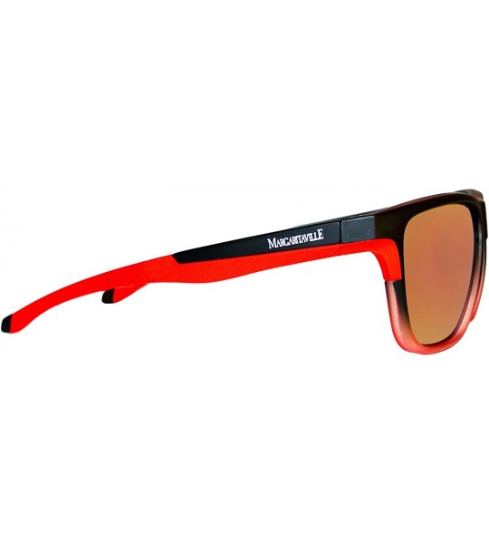 Rectangular State Of Mind Polarized Rectangular Sunglasses - Red - CX183G25LKL $33.23