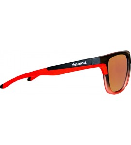 Rectangular State Of Mind Polarized Rectangular Sunglasses - Red - CX183G25LKL $33.23