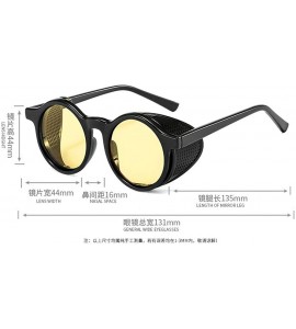 Round 2020 New Transparent Color Punk Flip Sunglasses Men Women Fashion UV400 Round Glasses - Clear&yellow - C51935CSQQI $25.73