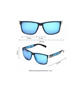 Square Vintage Retro Polarized Sunglasses for Men and Women 100% UV Protection Driving Glasses - Blue Frame - CN18Y032MN0 $22.78