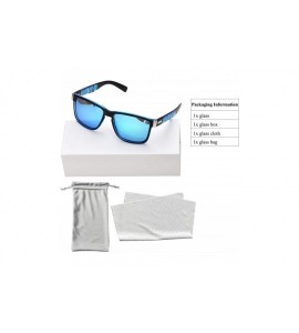 Square Vintage Retro Polarized Sunglasses for Men and Women 100% UV Protection Driving Glasses - Blue Frame - CN18Y032MN0 $22.78