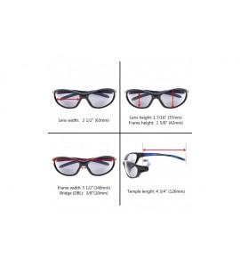 Wrap Bifocal Sports Hiking Running Fishing Reading Sunglasses For Men And Women - Black Frame/Blue Arm - CR189AA0YS7 $34.50