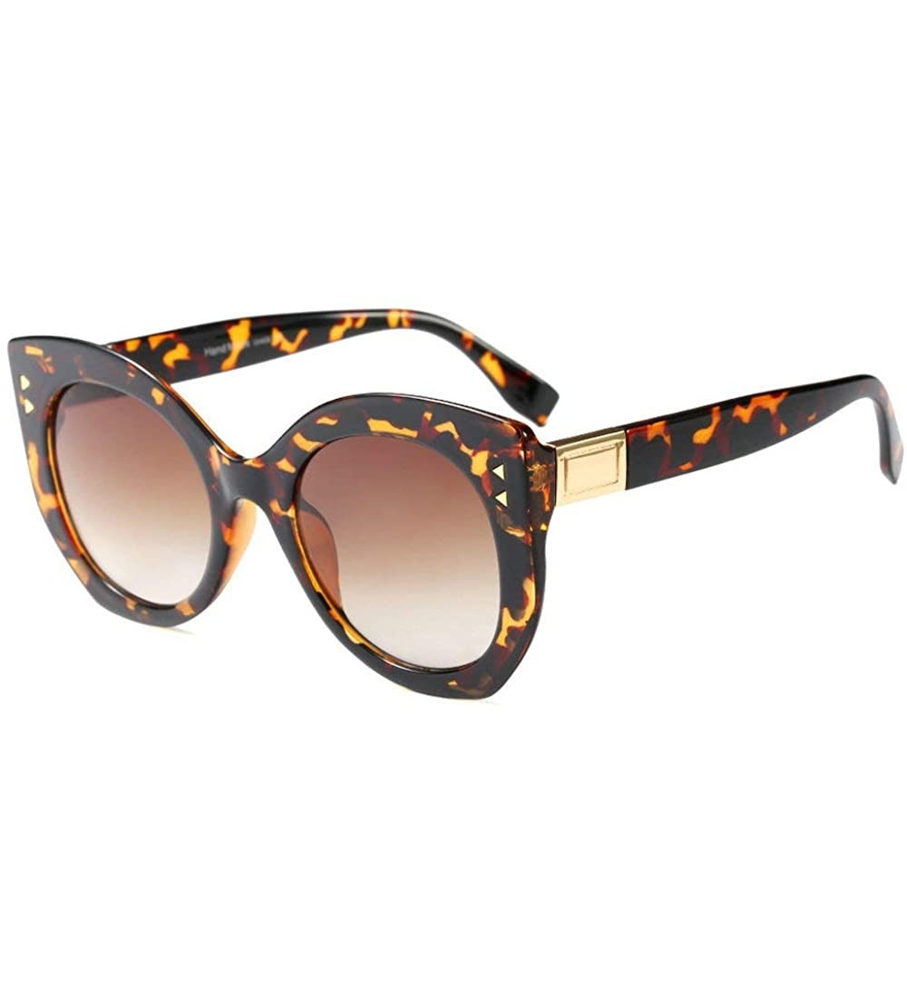 Oversized 2018 New Fashion Cat Sunglasses unisex Vintage Brand Designer Rivet Shades Sun Glasses Big Frame Eyewear - CS18M6ZT...