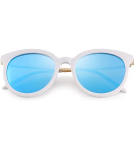 Cat Eye Women Cat Eye Polarized Sunglasses Mirrored Lens UV Protection S6152 - Gold&blue - CS186CN993L $29.44