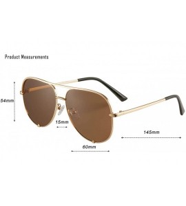 Wrap Mirrored Aviator Sunglasses For Men Women Fashion Designer UV400 Sun Glasses - Gold/Brown - CJ198N5K0E7 $29.26