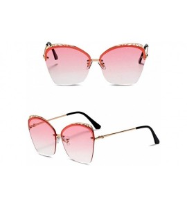 Rimless Sunglasses for Women Oversized UV400 Protection Travel Driving Sunglasses Butterfly Frame Metal Rimless - CN18WR8H897...