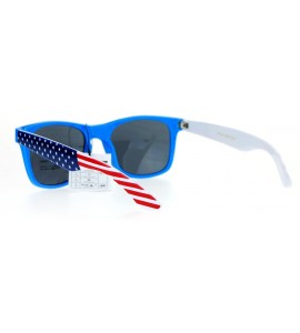 Square USA American Flag Sunglasses Classic Square Patriotic Frame UV 400 - Blue - CA1882WO4SU $18.40