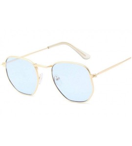 Square N Black Sunglasses Women Small Square Sunglases Men Metal Frame Driving Fishing Sun Glasses Female - Jellyblue - CH197...