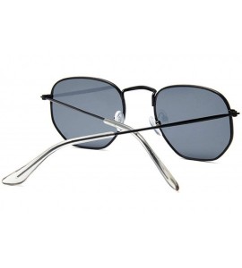 Square N Black Sunglasses Women Small Square Sunglases Men Metal Frame Driving Fishing Sun Glasses Female - Jellyblue - CH197...