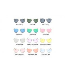 Square N Black Sunglasses Women Small Square Sunglases Men Metal Frame Driving Fishing Sun Glasses Female - Jellyblue - CH197...