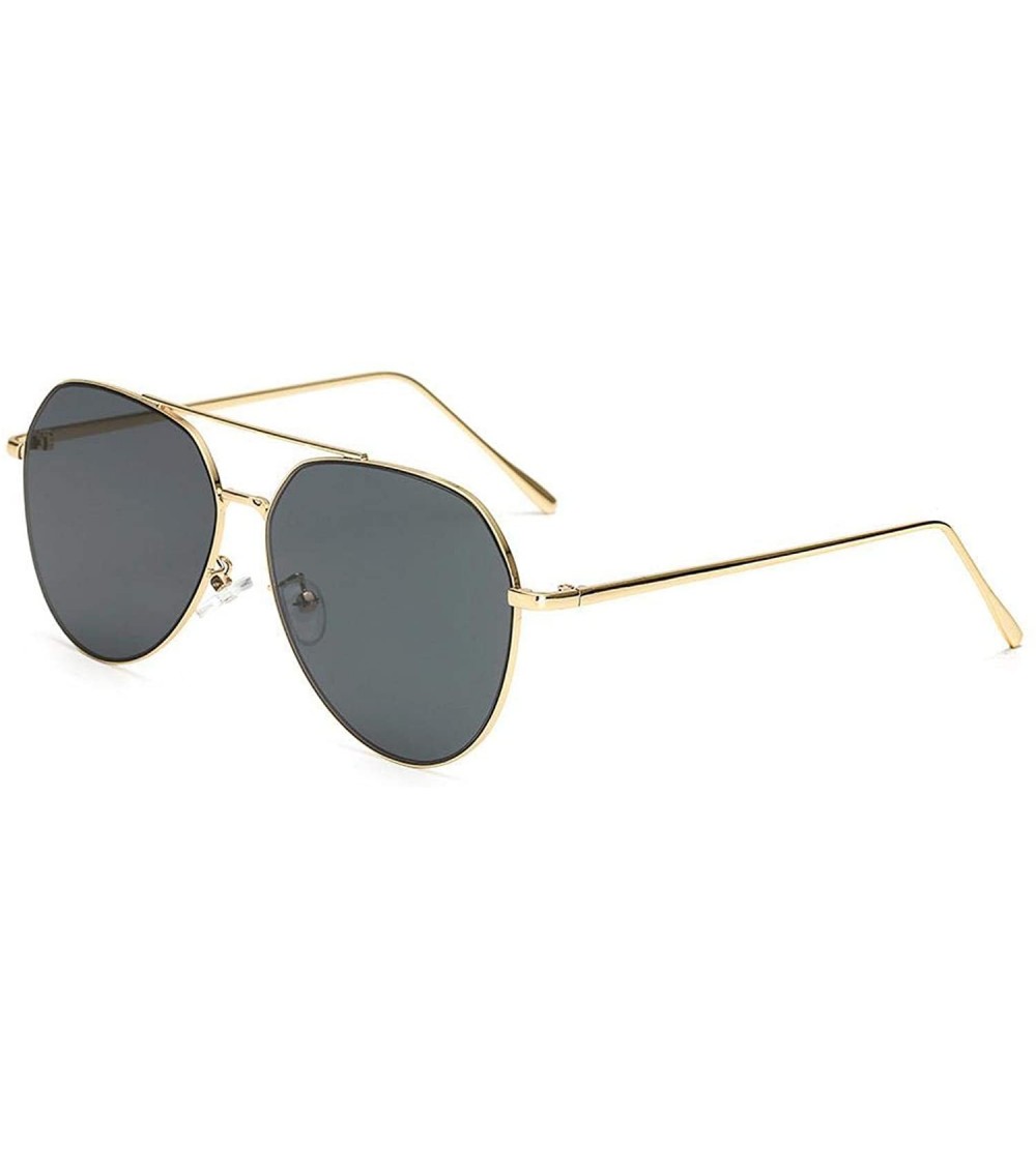 Goggle 2018 Aviation Sunglasses Women Er Pilot Sunglass Female Men Sun Glasses Mirror - Black - CP198AH2HEZ $35.61